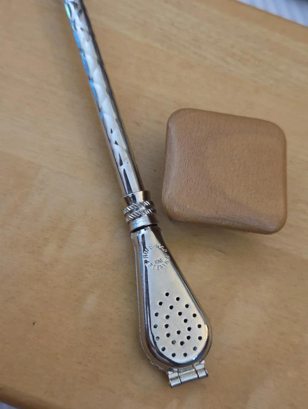 Bombilla  Silver & Brass Yerba Mate Straw Rule Mar Argentina In
